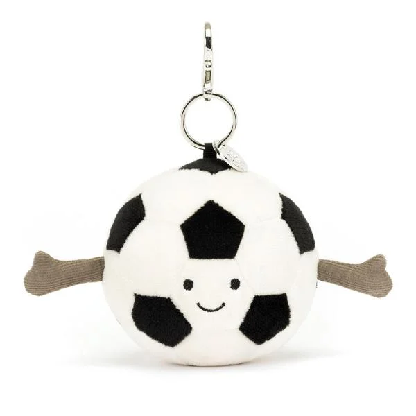 Fluffy and comforting Jellycat superior materialsAmuseable Football Bag Charm