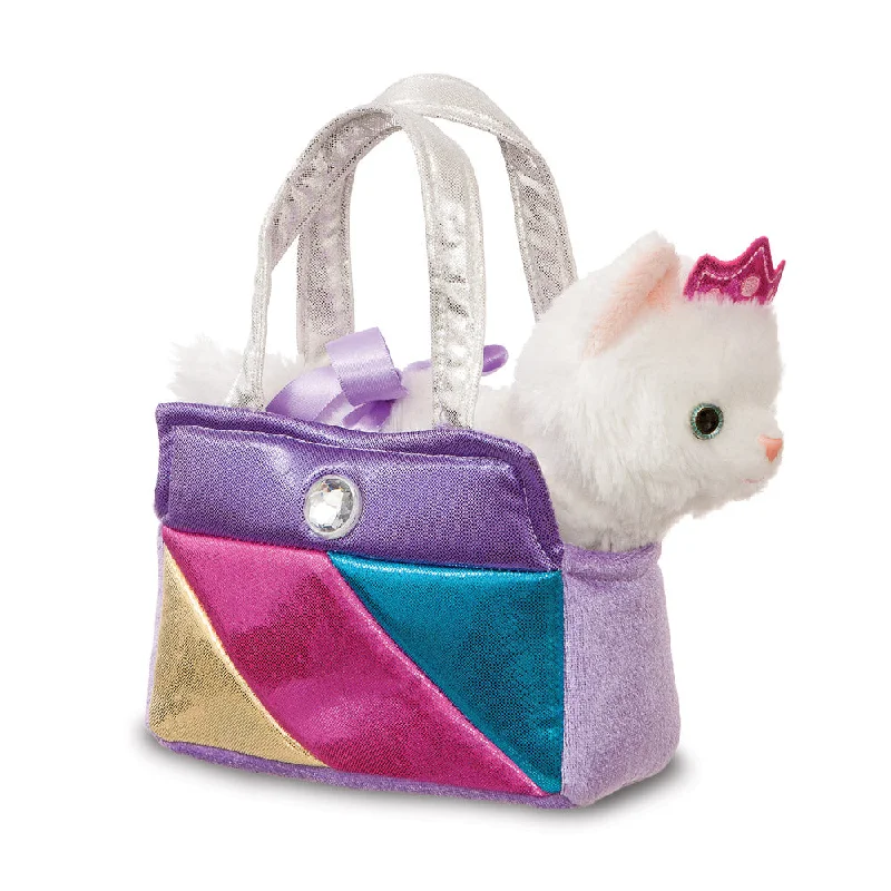 Playful and cheerful stuffed creaturesFancy Pal Cat in Rainbow Handbag Soft Toy
