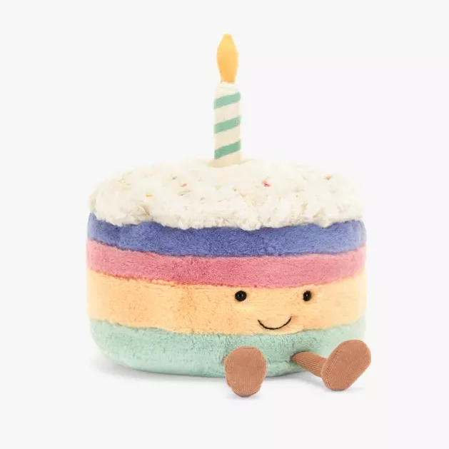 Huggable and charming Jellycat beloved by all ages.Jellycat Amusable Rainbow Cake Medium