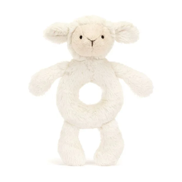 Cuddly and endearing Jellycat timeless appealJellycat Bashful Lamb Ring Rattle