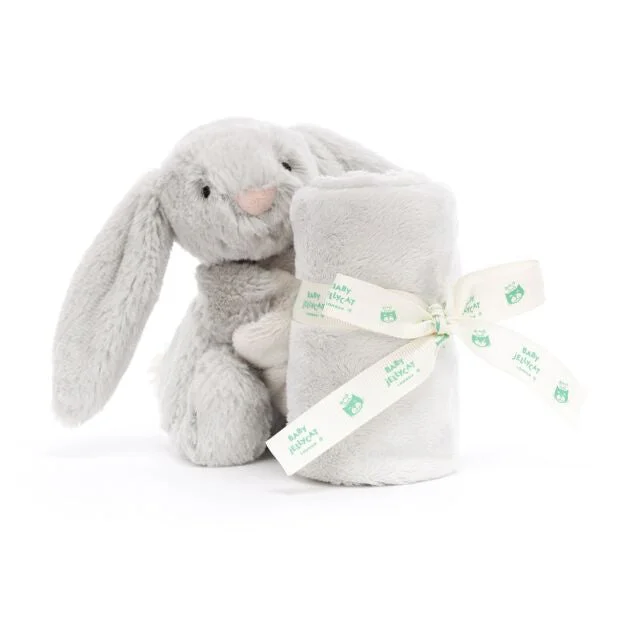 Cuddly and lovely Jellycat animalsJellycat Bashful Silver Bunny Soother