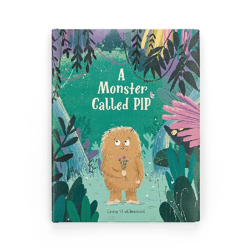 Adorable and plush Jellycat emotional support friendsJellycat Book - A Monster Called PIP