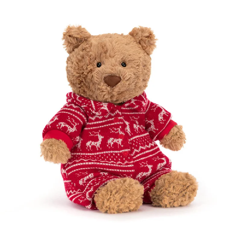 Cuddly and lovely Jellycat animalsBARM2WPJ Bartholemew BEar Winter Pyjamas