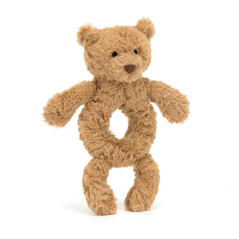 Fluffy and comforting Jellycat superior materialsBartholomew Bear Ring Rattle Jellycat
