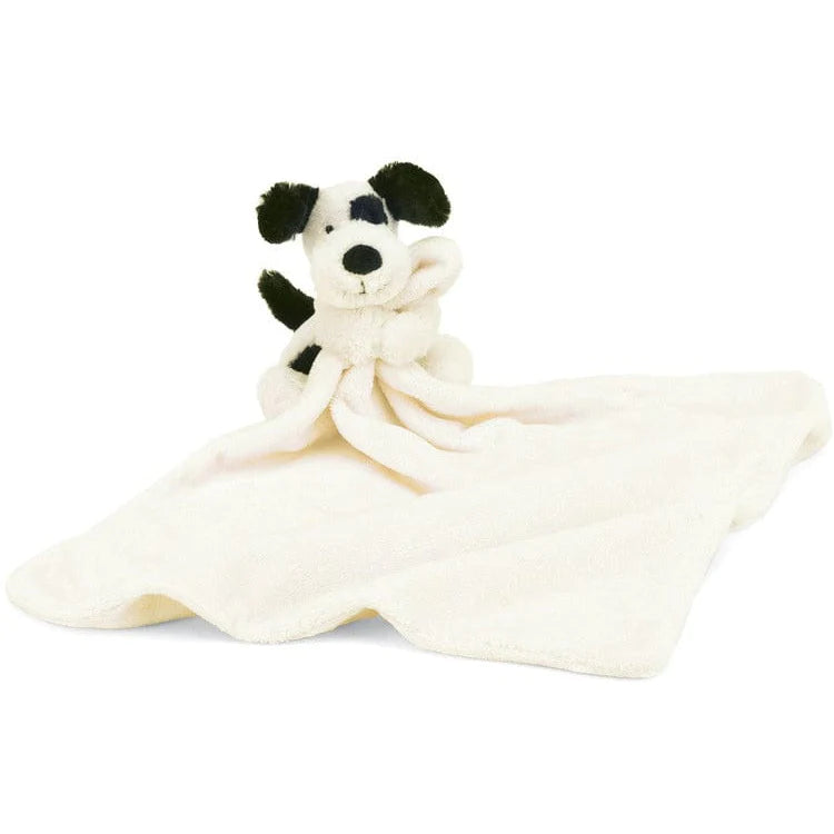 Cuddly and lovely Jellycat animalsBashful Black & Cream Puppy Soother Jellycat