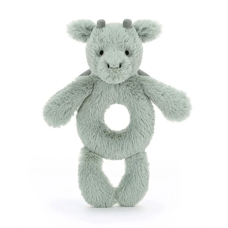 Adorable and plush Jellycat emotional support friendsBashful Dragon Ring Rattle Jellycat