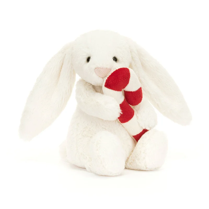 Sweet and endearing Jellycat stuffiesBB6CC Bashful Bunny with Candy Cane