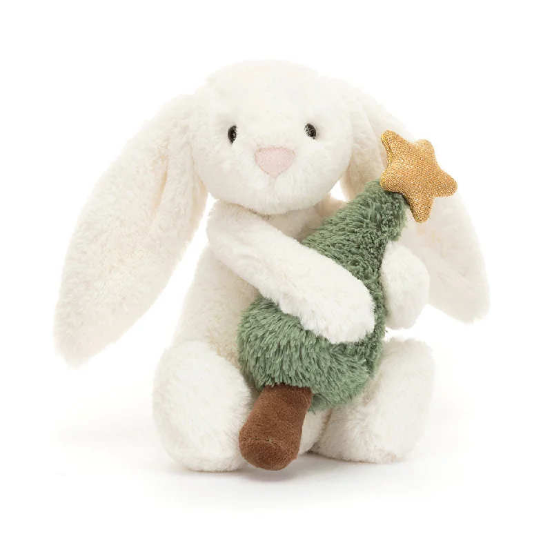 Huggable and comforting Jellycat creationsBB6CT Bashful Bunny with Christmas Tree