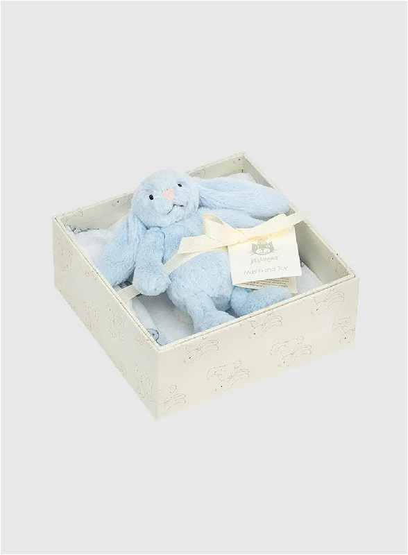 Cuddly and delightful Jellycat naptime buddiesJellycat Bashful Bunny Gift Set in Blue