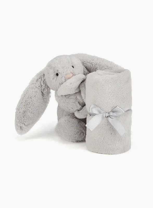 Cuddly and snuggly Jellycat snuggle partnersJellycat Bashful Bunny Soother Blanket in Silver