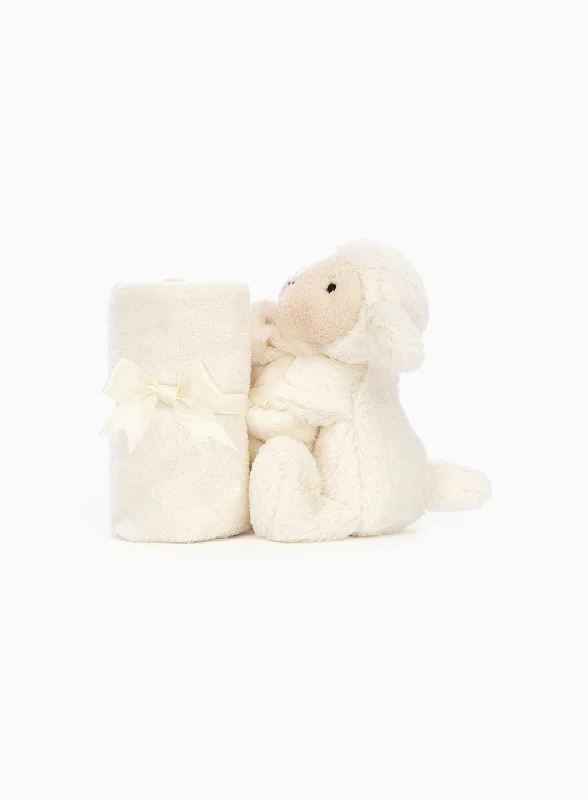 Fluffy and comforting Jellycat superior materialsJellycat Bashful Lamb Soother Blanket