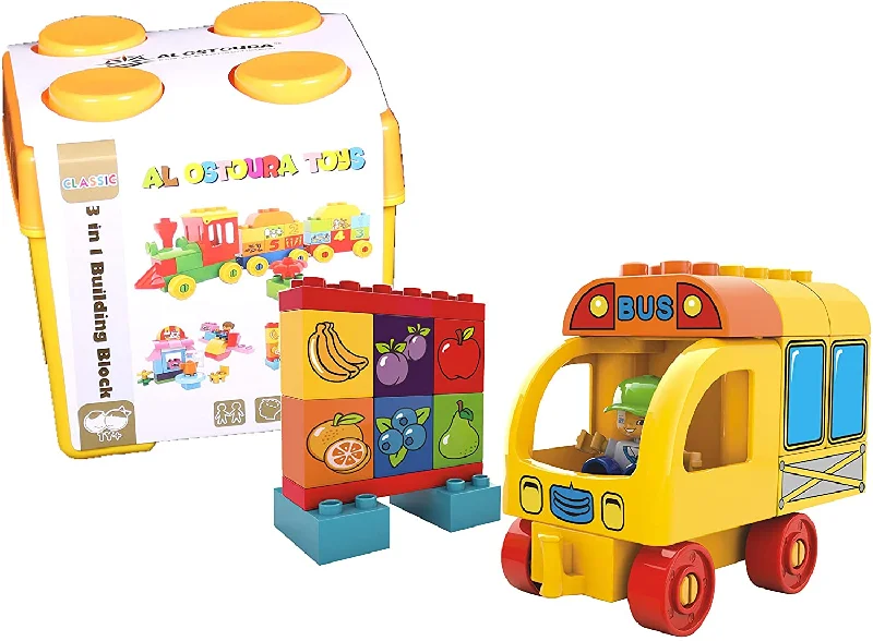 imaginative wooden toys                  3 in 1 Building Blocks-Lego Bus