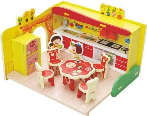 sturdy construction wooden toys                   3D Assembly Series Kitchen