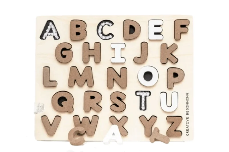 non-toxic wooden toys                   Uppercase Alphabet Tracing Puzzle