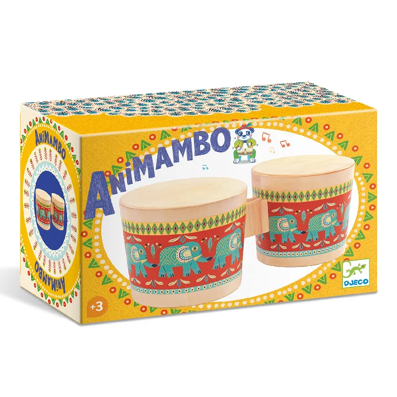 beautiful and detailed wooden toys that inspire creativity                   Animambo Bongos