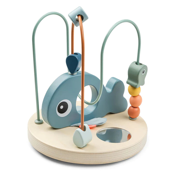 thoughtfully crafted and safe wooden toys                   Bead Maze - Wally Blue