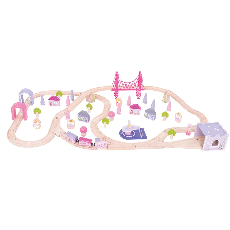 enchanted wooden toys                   Bigjigs Rail Fairy Town Train Set