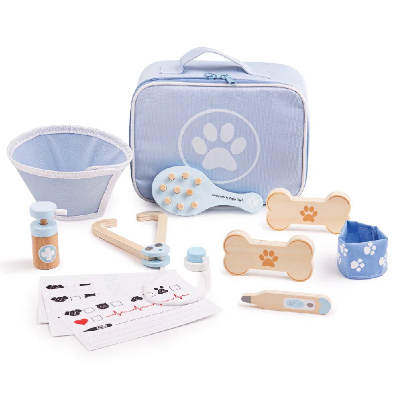 non-toxic wooden toys                   Bigjigs Toys Wooden Veterinary Play Set