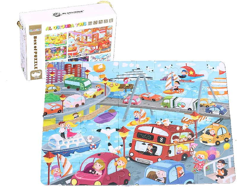 whimsical wooden toys                   Box of Puzzle City Walk