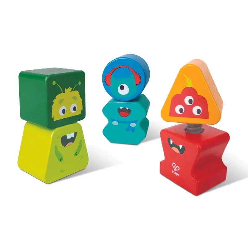 play-value packed wooden toys                   Building Block Monster Buddies 3p