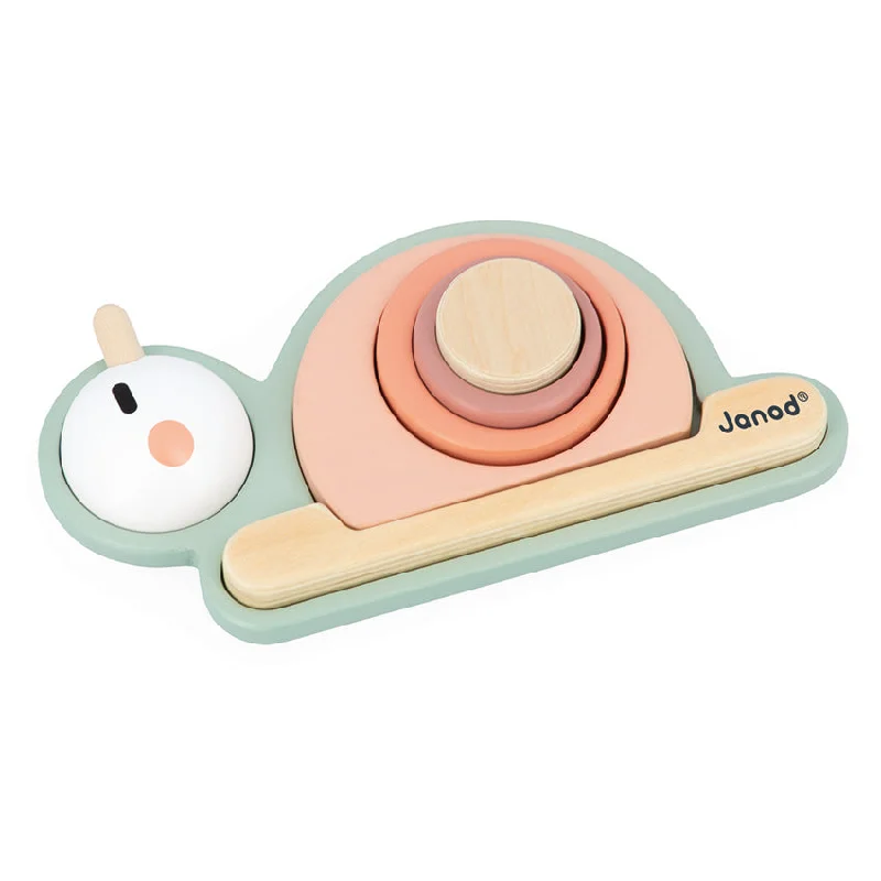 safe and appropriate wooden toys for young children                   Cocoon Stacking Sensory Snail