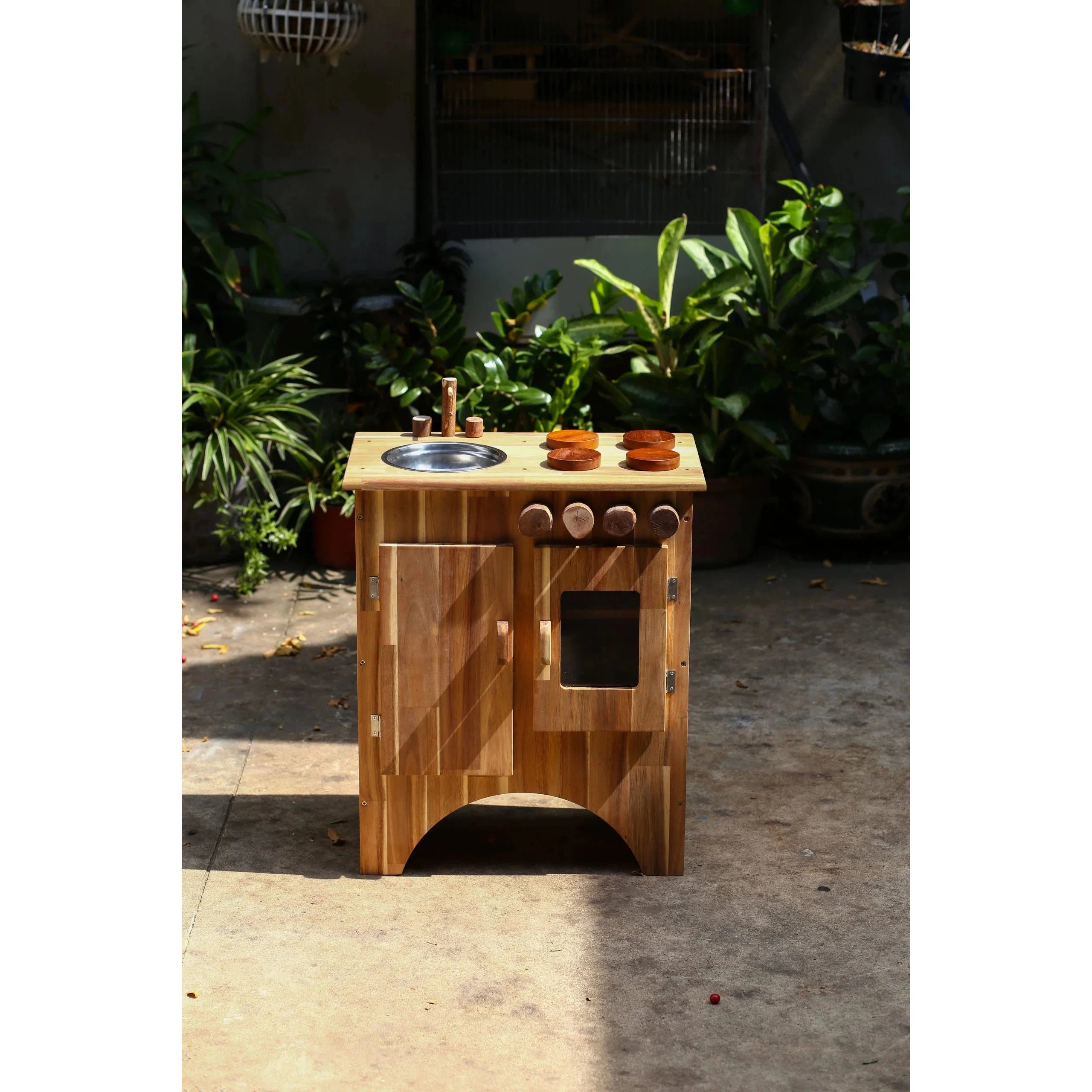 naturally finished and non-toxic wooden toys                   Combo Wooden Stove and Sink