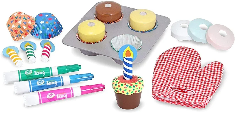 sturdy and reliable wooden toys that provide hours of fun                   Melissa & Doug 14019 Wooden Cupcake Set