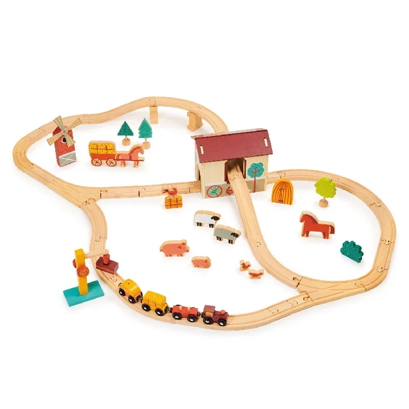 sturdy and reliable wooden toys that provide hours of fun                   Farmyard Train Set