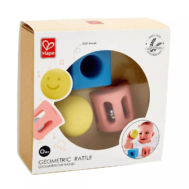 tactile wooden toys                   Geometric Rattle Hape