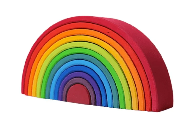 child-safe wooden toys                 Grimm's Large Rainbow - 12 pcs