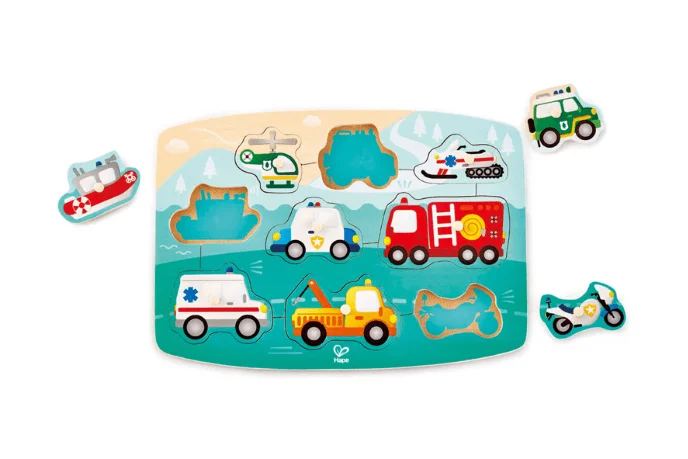historically inspired wooden toys that teach history                   Hape Peg Puzzles