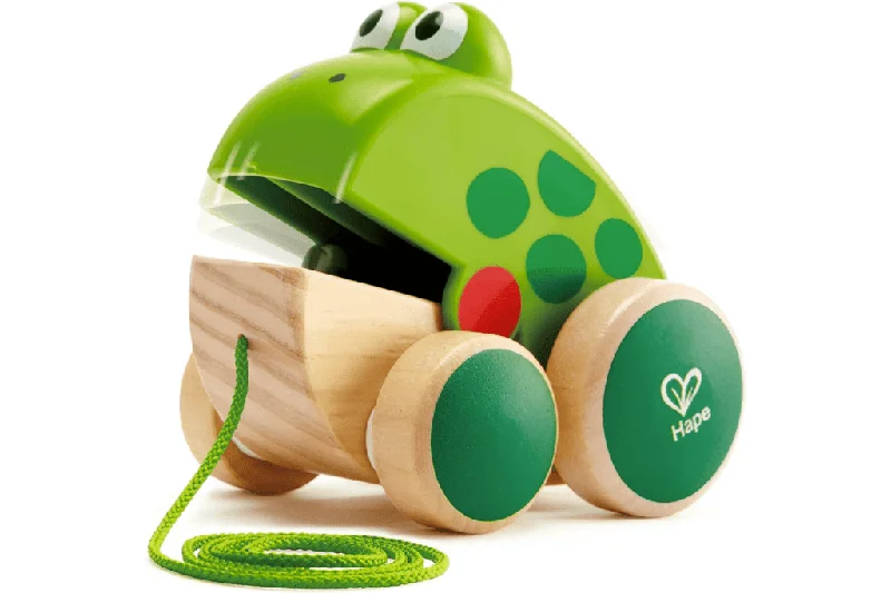 sturdy wooden toys                  Hape Pull-Along Frog