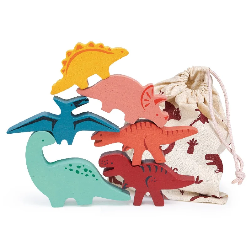 sustainable wooden toys                   Happy Stacking Dinosaurs