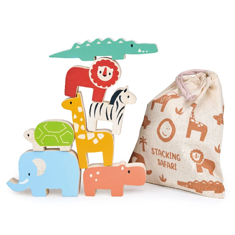 robust and engaging wooden toys for kids                   Happy Stacking Safari