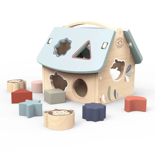 timeless wooden toys                   House Shape Sorter With 8 Blocks