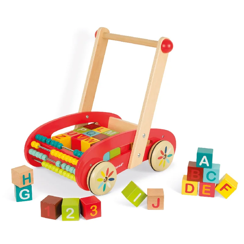 handcrafted wooden toys                  Janod ABC Buggy Walking Trolley