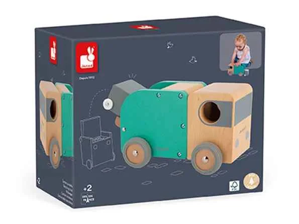 functional wooden toys               Janod Bolid - Recycling Truck