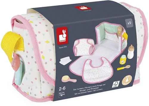 environmentally conscious wooden toys                 Janod Changing Bag