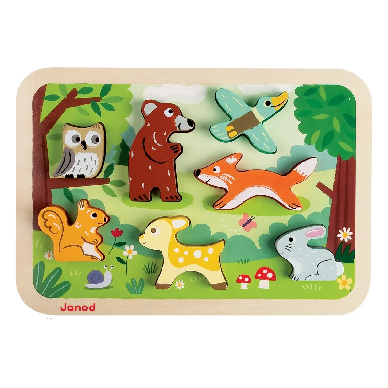 enchanted wooden toys                   Janod Forest Chunky Puzzle