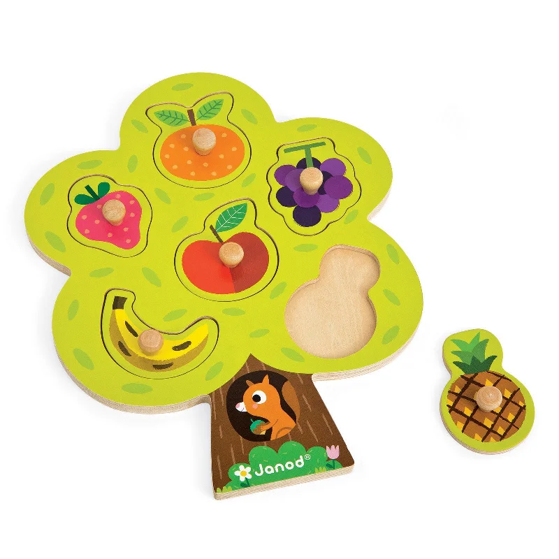 safe and appropriate wooden toys for young children                   Janod Fruit Tree Puzzle
