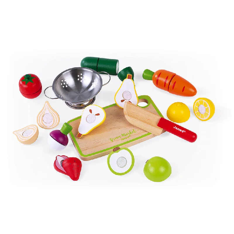 beautifully detailed wooden toys                  Janod Fruits & Vegetable Maxi Set