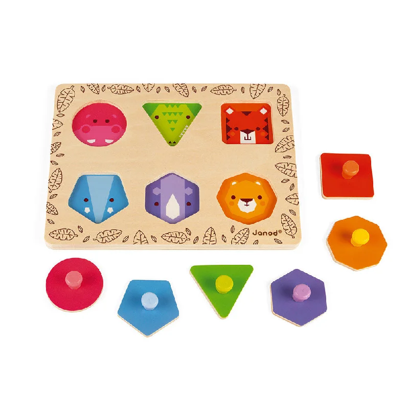 classic wooden toys for kids                Janod I Am Learning Geometric Shapes