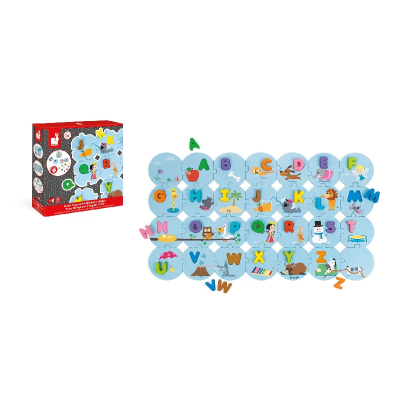 intricately designed wooden toys                 Janod I Learn The Alphabet Puzzle