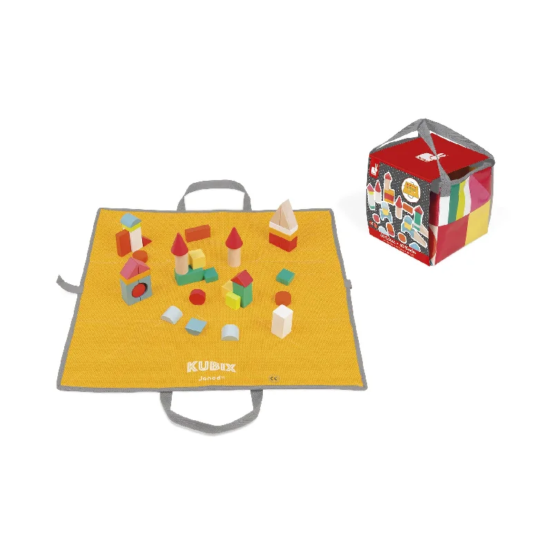 tactile wooden toys                   Janod Kubix 40 Blocks
