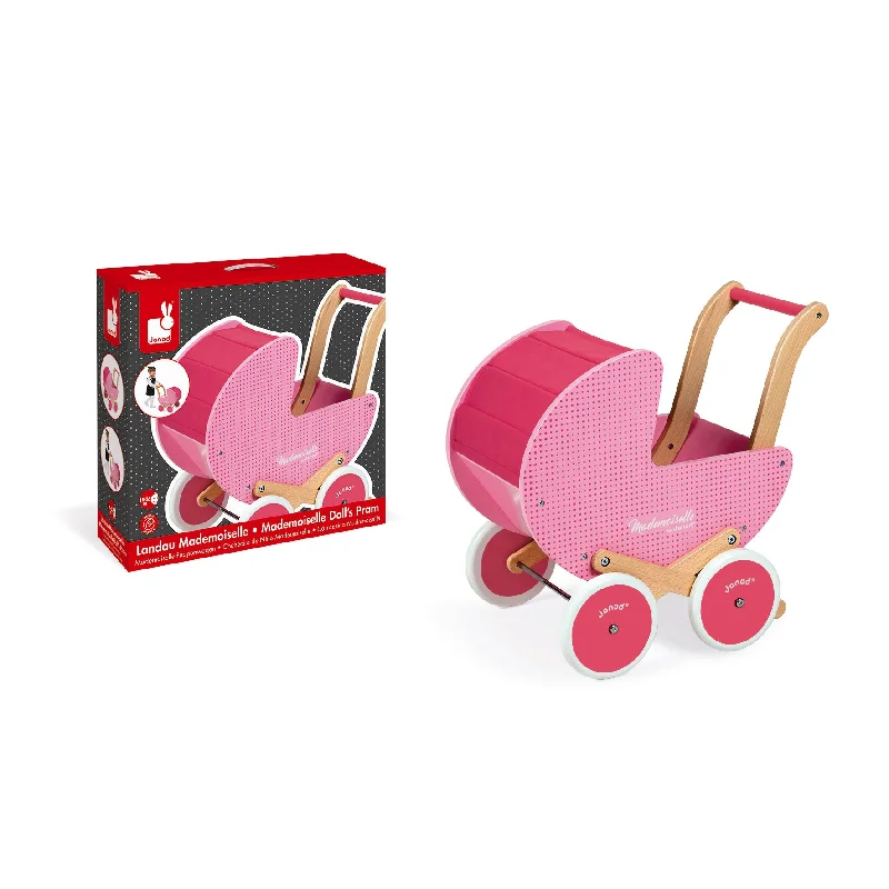 engaging wooden toys                   Janod Mademoiselle Doll's Pram