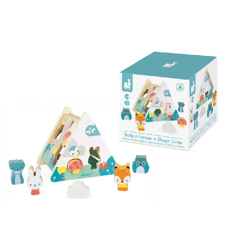 sturdy and safe wooden toys                 Janod Pure Shape Sorter