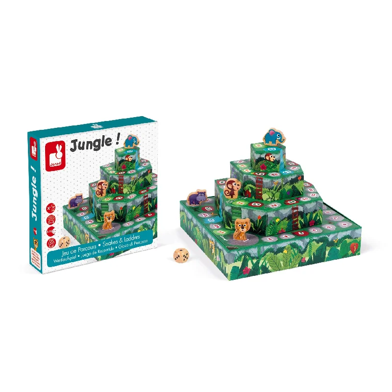 age-appropriate wooden toys                   Janod Racing Board Game Jungle