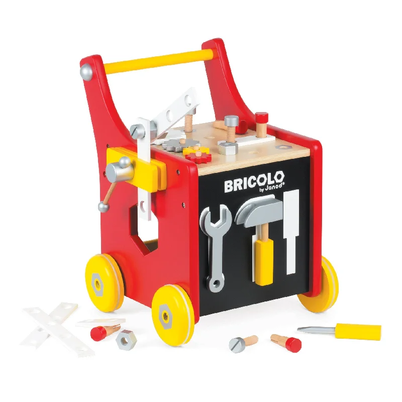 eco-friendly and safe wooden toys                   Janod Redmaster Bricolo DIY Magnetic Trolley