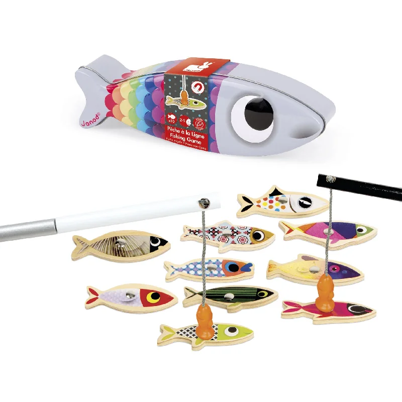 robust and child-safe wooden toys for all ages                   Janod Sardine Fishing Game
