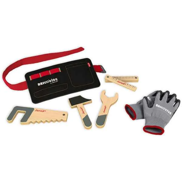 enchanted wooden toys                   Janod Tool Belt with Wooden Tools